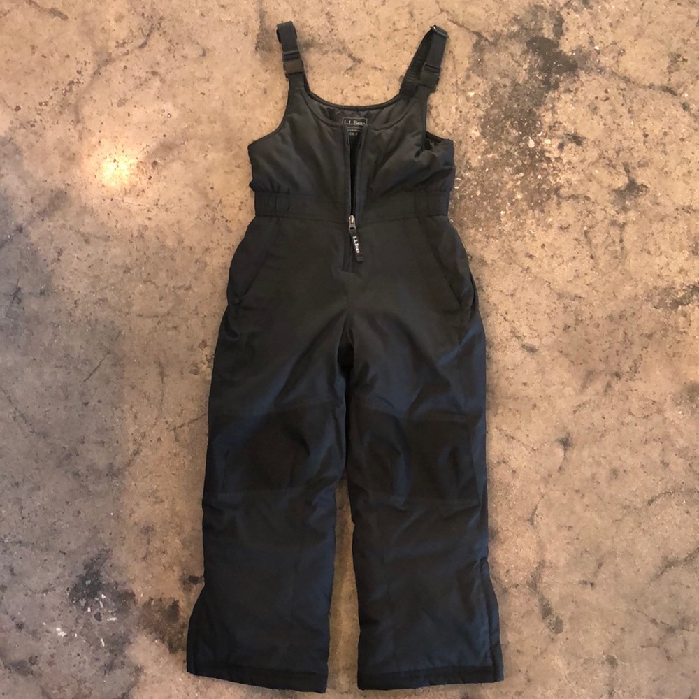 LL Bean Kids' Cold Buster Snow Bibs in size 6X-7